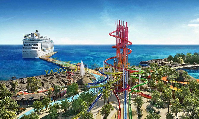 An artist's impression of Royal Caribbean Cruise Line’s planned $200 million overhaul of Coco Cay.