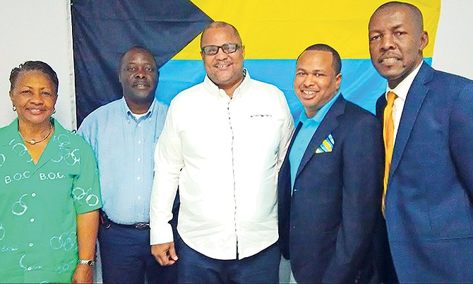 FROM LEFT:  At the BOC press conference to name the Commonwealth Games team are Cora Hepburn, Roy Colebrook, Rommel Knowles, Derron Donaldson and Ralph McKinney.