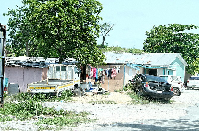 A shanty town in New Providence.