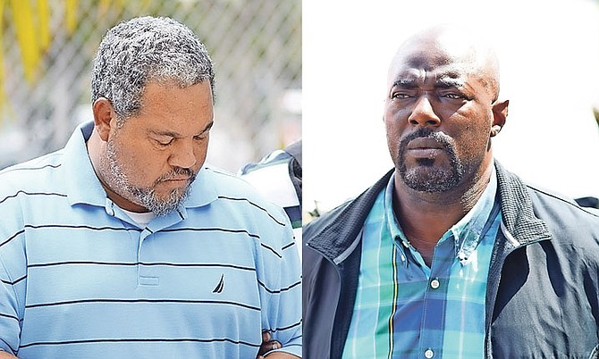 DWIGHT Major (left) and Romell Virgil Rolle outside court. 
Photo: Shawn Hanna/Tribune staff
