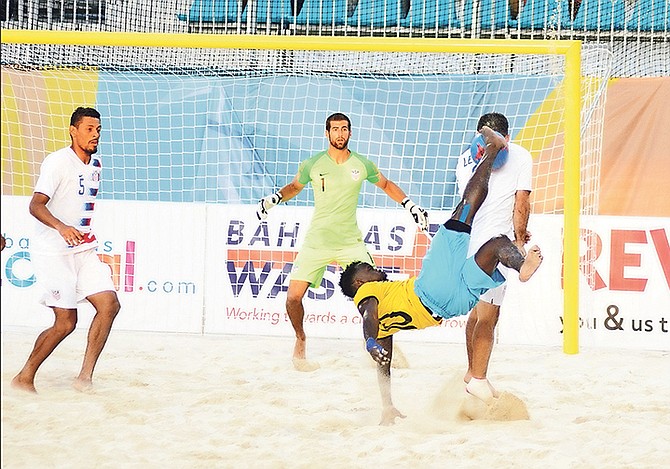 The Bahamas in action against the USA. Photo: Shawn Hanna/Tribune staff