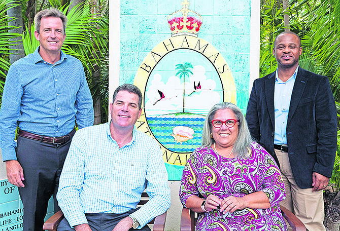 The Bahamas National Trust’s executive team: Simon Townend, honorary treasurer; Geoffrey Andrews, deputy president; Janet Johnson: president and Andy Fowler, honorary secretary.