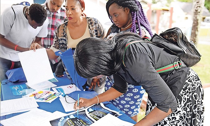 The ‘Labour On The Blocks’ initiative at Sarah Ingraham Park. Photo: Shawn Hanna/Tribune Staff
