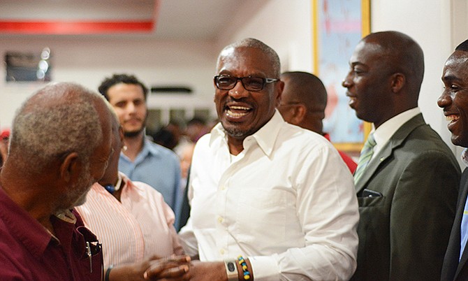 Prime Minister Dr Hubert Minnis at the FNM celebration for one year in office. Photo: Shawn Hanna/Tribune Staff