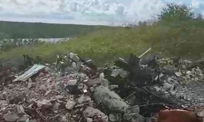 A still from a video showing land cleared in Exuma.