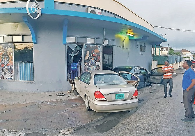 The scene of the crash on Dowdswell Street last night.