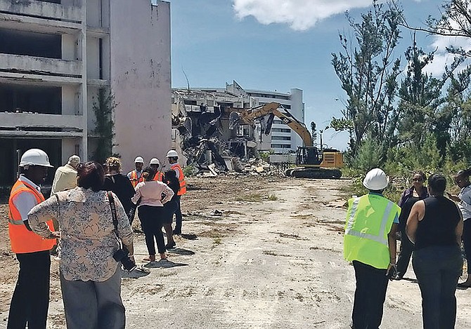 The Silver Sands Hotel, off Royal Palm Way, is being demolished after falling into disrepair.
