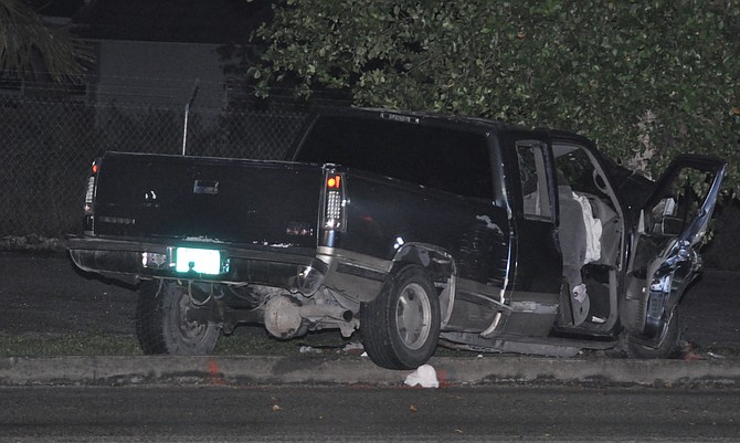 The crash scene at East Mall Drive and Explorers Way.