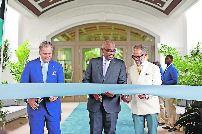 Prime Minister Dr Hubert Minnis at the Rosewood ribbon cutting ceremony.