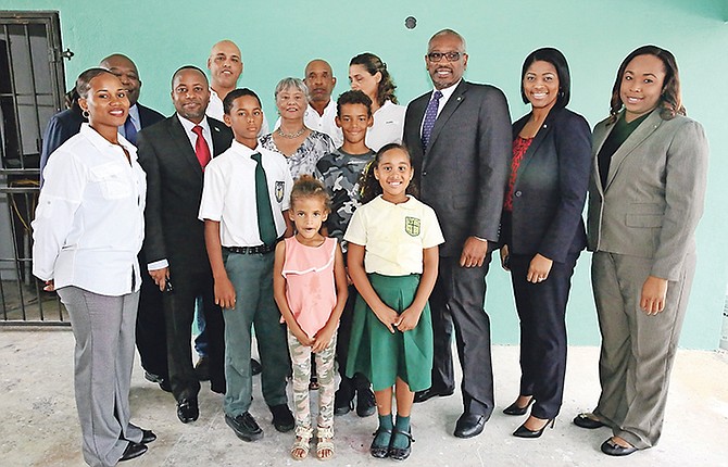 Janet Butler and her brother, Jason Albury, will reopen a business originally opened by their parents Reginald (now deceased) and Denyse Albury. Prime Minister Dr Hubert Minnis was on Grand Bahama on Friday, and toured the facility that is scheduled to re-open in June. Also shown with the Albury family are: Minister of State for Grand Bahama in the Office of the Prime Minister Senator Kwasi Thompson; Parliamentary Secretary in the Office of the Prime Minister Pakesia Parker-Edgecombe; Senator Jasmine Dareus; and Permanent Secretary in the Office of the Prime Minister Harcourt Brown. Photos: Lisa Davis/BIS

