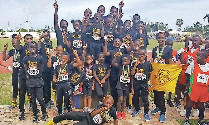 CHAMPIONS: For the third consecutive year, the Temple Christian Suns emerged as the champions of the Ministry of Youth, Sports and Culture’s annual Frank ‘Pancho’ Rahming National Primary School Track and Field Championships, held at the Thomas A Robinson Track and Field Stadium.