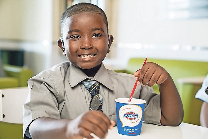 Renold Zion Rolle was diagnosed with an hearing impairment at age five and received a donation from DQ that assisted with his therapy.

