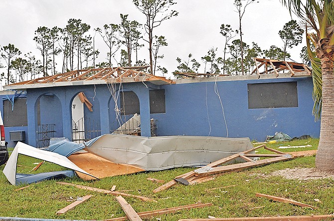Hurricane damage in Grand Bahama last year. Photo: Vandyke Hepburn 

