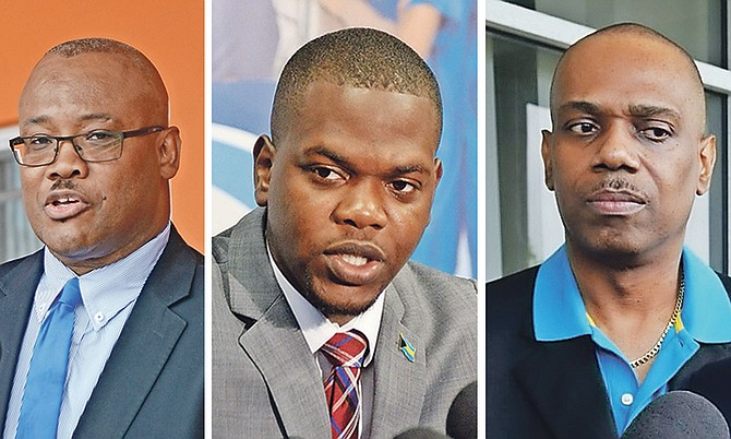 FIRED: Golden Isles MP Vaughn Miller, Bain and Grants Town MP Travis Robinson and Pineridge MP Frederick McAlpine.