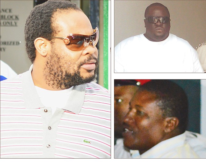 Clockwise from above left: Stephen ‘Die’ Stubbs, Andrew Davis and Clinton Evans, pictured outside court previously.