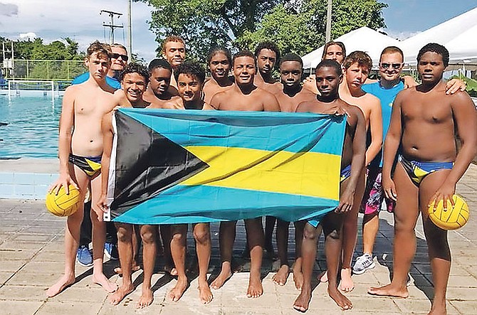 The Bahamas' Under-16 water polo team.