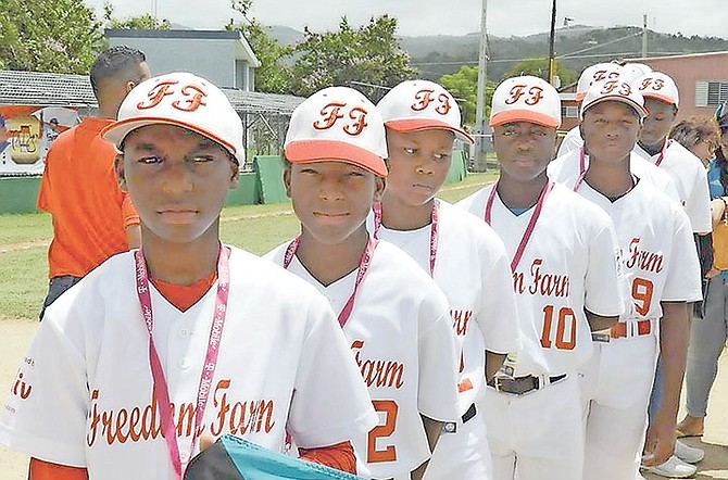 UPSET LOSSES: Young baseball players can be seen in Puerto Rico representing the Bahamas in the Caribbean Regional Qualifying Tournament for the Little League World Series.