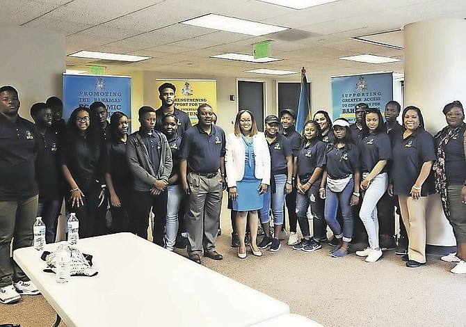 A photo of the Bahamas Youth Leadership Development Programme with talk show host Zhivargo Laing, centre, posted to the Bahamas Consulate Atlanta’s Facebook page on Wednesday. 
