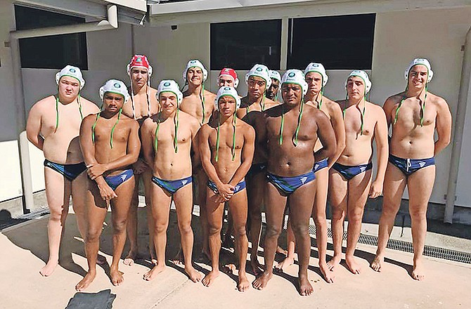 THE SIX members of the Bahamian Mantas Water Polo Club - Saequan Miller, Gabriel Sastre, Alexander Turnquest, Nicholas Wallace-Whitfield, Gabriel Encinar, Damian Gomez and Thor Sasso - have joined the Houston Storms to form a select team “BahTex ManStorm” to contest the Under-16 Classic division at the USA Water Polo National Junior Olympics in San Jose, California.