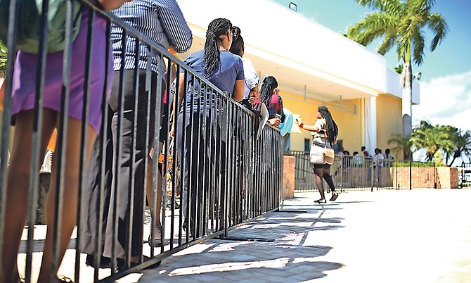 JOBSEEKERS pictured last year at an Island Luck job fair. Photo: Terrel W Carey/Tribune Staff
