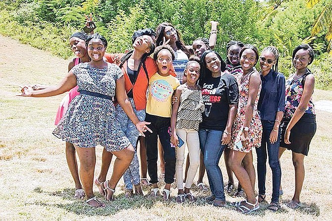 Young girls take part in the Leading Ladies movement.

