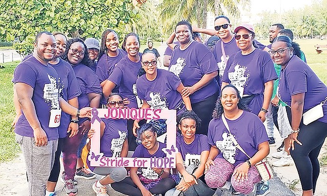 Jonique Webb’s co-workers from the Securities Commission came out to show support for her fun run/walk.

 