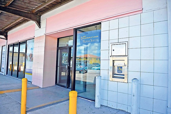 The Palmdale branch of RBC - with an empty line in front of the ATM. Photo: Shawn Hanna/Tribune Staff