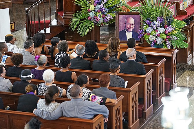 Inside Christ Church Cathedral during James Catalyn's funeral. Photo: Terrel W Carey/Tribune staff