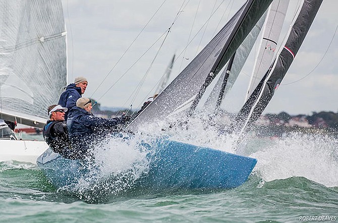New Moon, BAH 21, (Mark Holowesko, Christoph Burger, Peter Vlasov) won the 2018 International 5.5 Metre World Championship at the Royal Yacht Squadron in Cowes.