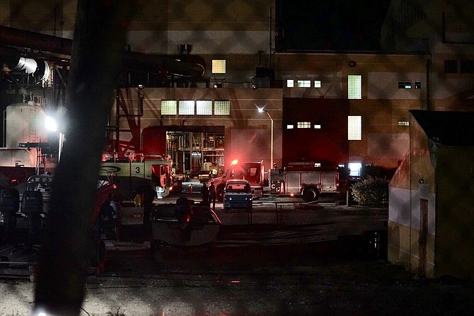 The scene at Clifton Pier on the night of the fire. Photo: Terrel W Carey/Tribune staff