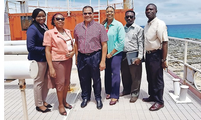 From left, Sherell King, National Training Agency (NTA); Cecilia Strachan, permanent secretary (Acting), Dion Foulkes, Minister of Labour; Archilene O’Brien, Bahamas Technical and Vocational Institute; Herman Chisholm, Ministry of Transport and Tyrone Brown, fire safety inspector at the LJM Maritime Academy (LJMMA).

 