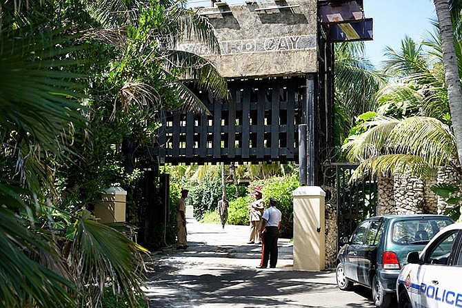 The main gate is lifted at Nygard Cay on Friday afternoon.