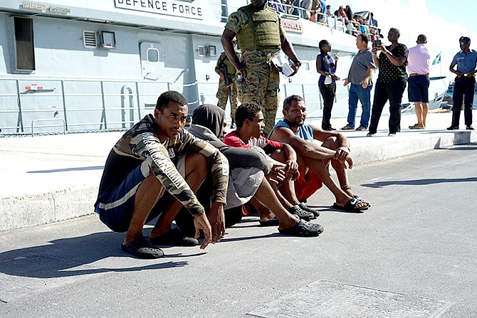 Some of the Dominicans detained by the RBDF.