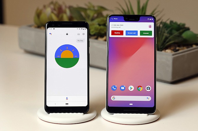 The Google Pixel 3, left, and Pixel 3 XL. Google’s new Pixel 3 phone plays catch-up with Apple and Samsung on hardware. It’s really designed to showcase Google’s advances in software, particularly in artificial intelligence.