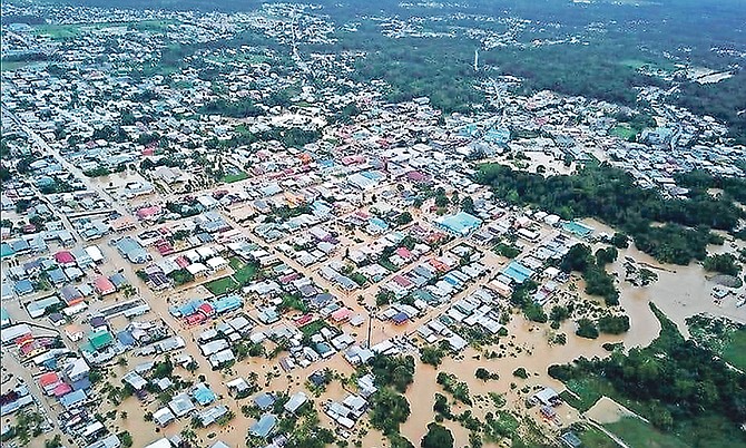 Flooding in Trinidad as seen in a video circulated on social media.