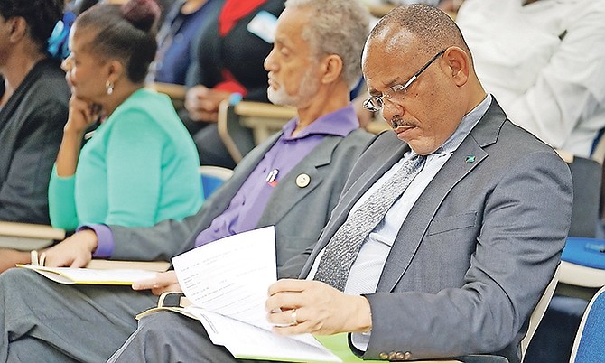 Dr Duane Sands, Minister of Health, pictured during the recent World Mental Health Day Conference. Photo: Terrel W Carey Sr/Tribune Staff