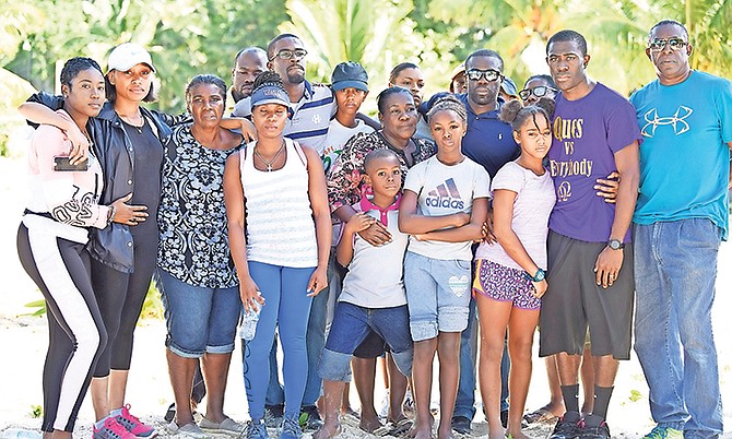 The family of Byron Ferguson at Nirvana Beach during a press conference after pilot Byron Ferguson went missing. Photo: Shawn Hanna/Tribune Staff