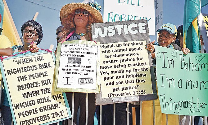 The Enough is Enough march in Nassau last Wednesday. Photo: Terrel W Carey/Tribune staff