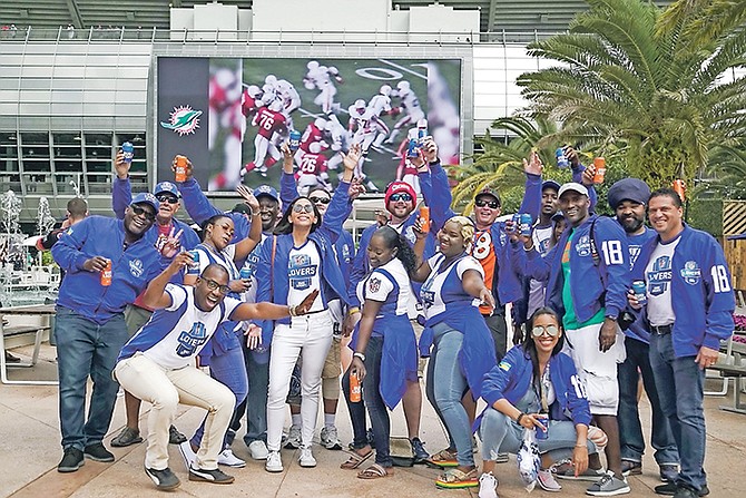 CHEERS: In the “NFL Lovers” campaign, this particular group of local and USVI winners were on hand at Hard Rock Stadium for the Miami Dolphins’ unlikely 34-33 win over the New England Patriots on Sunday.