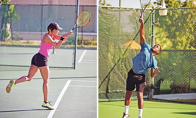 Kerrie Cartwright and Marvin Rolle in action. Photos: Terrel W Carey Sr/Tribune staff