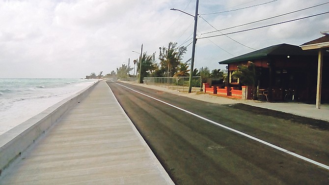A new seawall has been constructed at Smith’s Point in Grand Bahama. Road paving has also taken place.

Photo: Denise Maycock/Tribune Staff