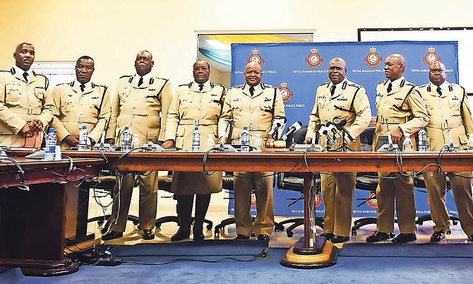 Commissioner of Police Anthony Ferguson and his senior team.

Photo: Shawn Hanna/Tribune Staff