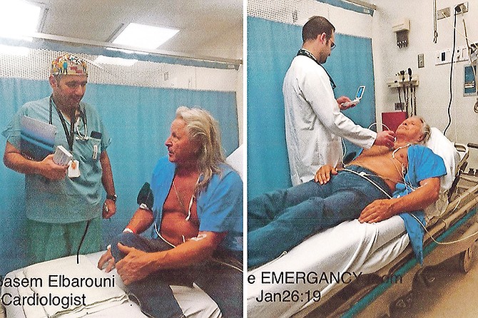 Peter Nygard being checked out in hospital.
