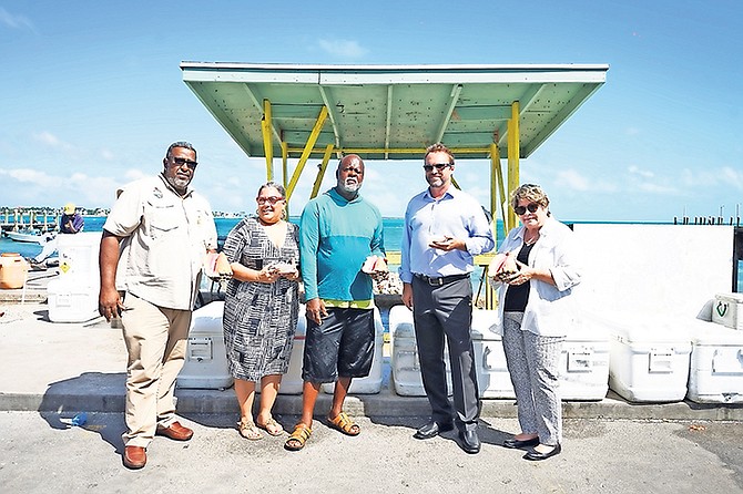 From the left: Eric Carey, Executive Director, Bahamas National Trust (BNT), Janet Johnson, president of BNT, Gregory Brown, Mortagu Association, Colin Lightbourne, Engel & Volkers and Lynn Gate, Deputy Executive Director.

Photo: Terrel W Carey Sr/Tribune Staff