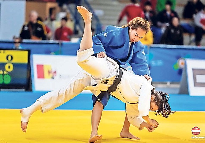 Judoka Cynthia Rahming in action.