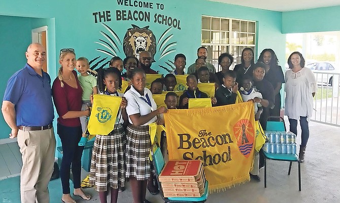Beacon School students celebrate their achievements.