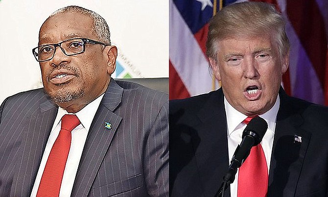 Prime Minister Dr Hubert Minnis and US President Donald Trump.