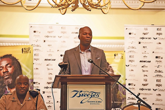 Hubert Edwards, of Cash and Go, speaks at Wednesday's press conference.
Photo: Shawn Hanna/Tribune staff