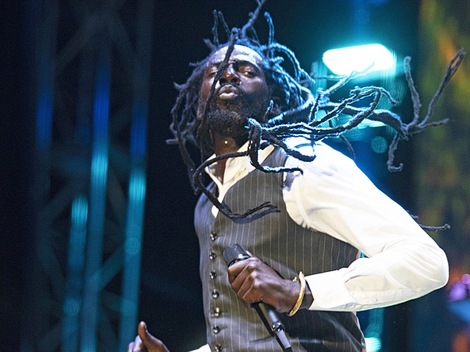 Buju Banton performs at the Thomas A Robinson National Stadium on Saturday night. Photos: Shawn Hanna/Tribune staff