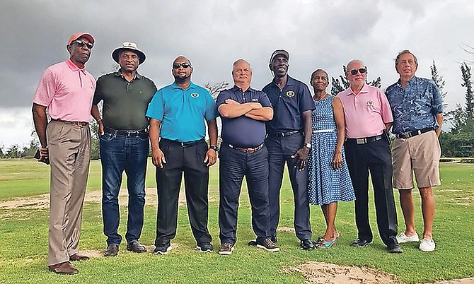 MEMBERS of the local golf community can be seen with Mark Lawrie (fourth from left), R & A Director for Latin America and the Caribbean, who met with Bahamas Golf Federation executives and local stakeholders to address several issues with regards to the sport’s development.